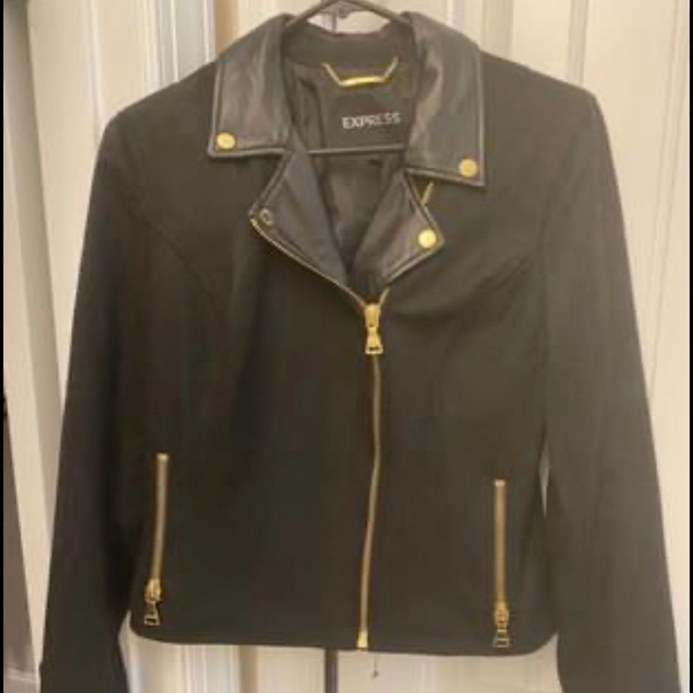 Black and Gold Moto Jacket